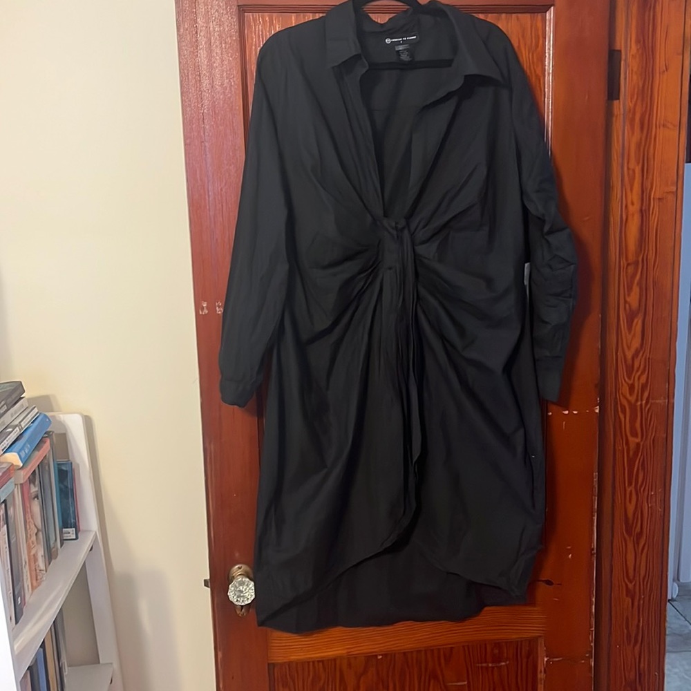 Long sleeve knot front dress